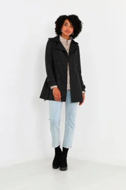 Gabardina abotonada con cintur&oacute;n