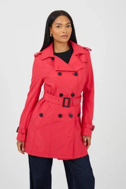 Gabardina con cintur&oacute;n y botones