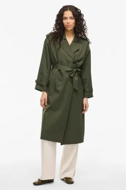 Gabardina larga anudada