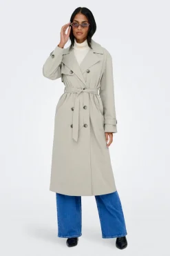 Gabardina larga con cintur&oacute;n