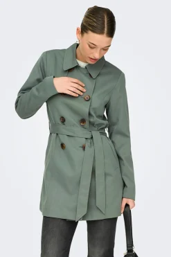 Gabardina midi con cintur&oacute;n