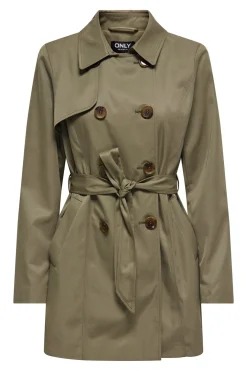 Gabardina midi con cintur&oacute;n