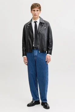 Jeans baggy tiro alto algodón