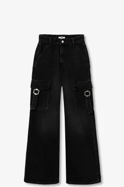 Jeans Cargo con cintura alta