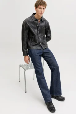 Jeans flare tiro alto algod&oacute;n