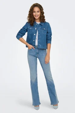 Jeans Flared Tiro Medio