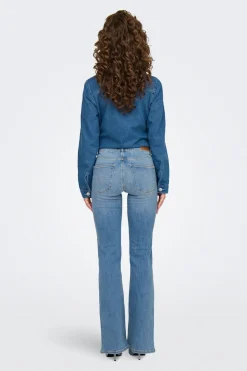 Jeans Flared Tiro Medio