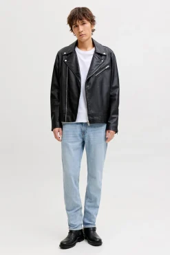 Jeans regular tiro medio lavado