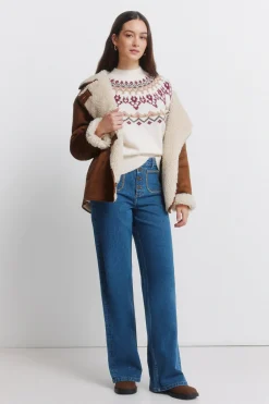 Jeans super wide bolsillos plastr&oacute;n