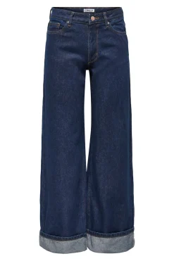 Jeans wide bajo vuelto