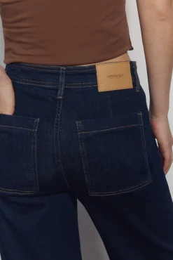 Jeans wide leg tiro alto