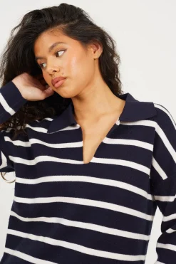 Jersey a rayas con cuello polo