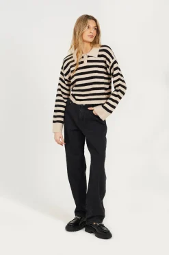 Jersey a rayas con cuello polo