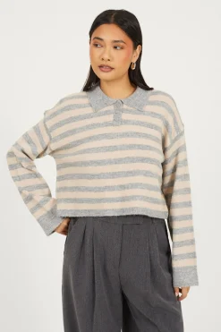 Jersey a rayas con cuello polo