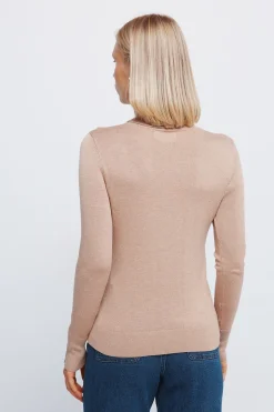 Jersey cuello alto botones pu&ntilde;os