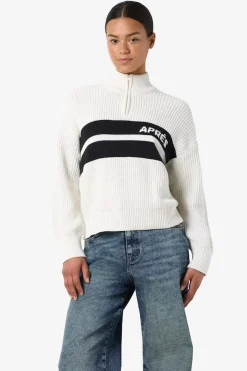 Jersey cuello alto cremallera bordado