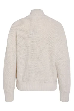 Jersey cuello alto cremallera bordado