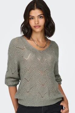 Jersey cuello pico lurex