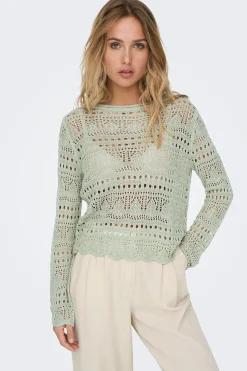 Jersey cuello redondo calado