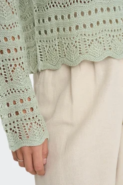 Jersey cuello redondo calado