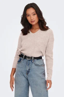 Jersey de canalé cuello pico