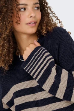 Jersey de rayas cuello redondo