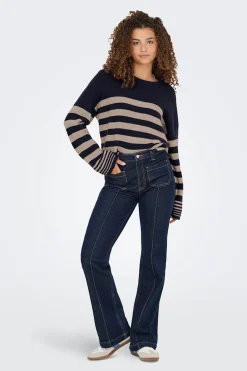 Jersey de rayas cuello redondo