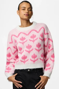 Jersey estampado floral cuello redondo