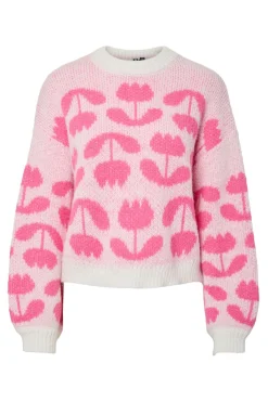 Jersey estampado floral cuello redondo