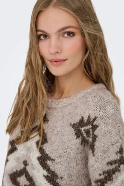 Jersey jacquard cuello redondo