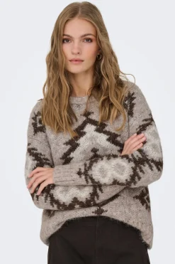 Jersey jacquard cuello redondo