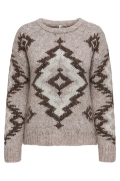 Jersey jacquard cuello redondo