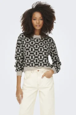 Jersey jacquard cuello redondo