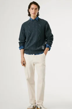 Jersey Trenzado Cuello Redondo