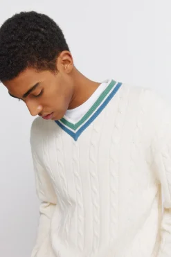 Jersey trenzas cuello pico