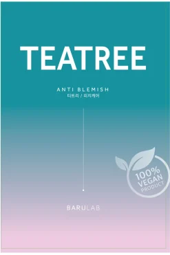 Mascarilla de tejido vegana con extracto de &aacute;rbol de t&eacute;