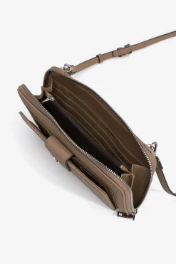 Monedero bandolera efecto gamuza