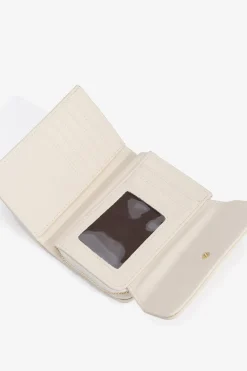 Monedero con solapa y efecto gamuza