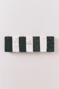 Pack 7 bragas clásicas algodón b&w estampado