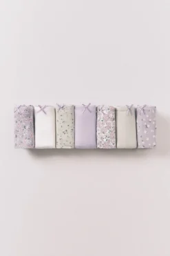 Pack 7 bragas clásicas algodón estampado flores