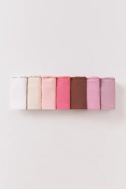 Pack 7 bragas clásicas algodón rosa