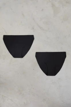 Pack 2 bragas cl&aacute;sicas negro laser cut