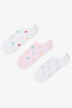 Pack 3 calcetines cortos corazones