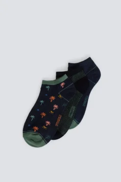 Pack 3 calcetines tobilleros palmeras