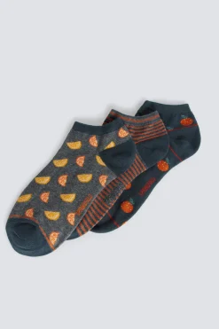 Pack 3 calcetines tobilleros naranjas