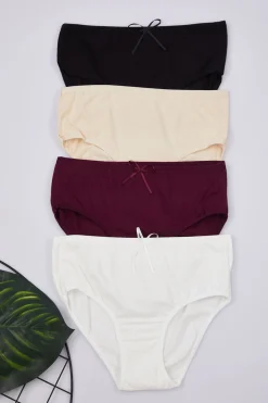 Pack de 4 bragas altas con lazo