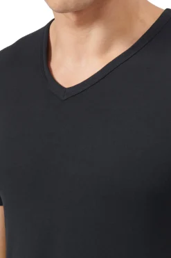 Pack de 2 camisetas de cuello pico de algod&oacute;n el&aacute;stico para hombre