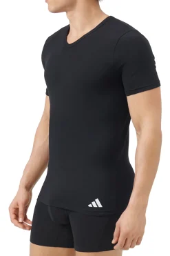 Pack de 2 camisetas de cuello pico de algod&oacute;n el&aacute;stico para hombre