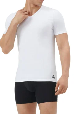 Pack de 2 camisetas de cuello pico de algod&oacute;n el&aacute;stico para hombre