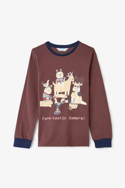 Pack de 2 pijamas de manga larga de algod&oacute;n Farm-Tastic para ni&ntilde;o